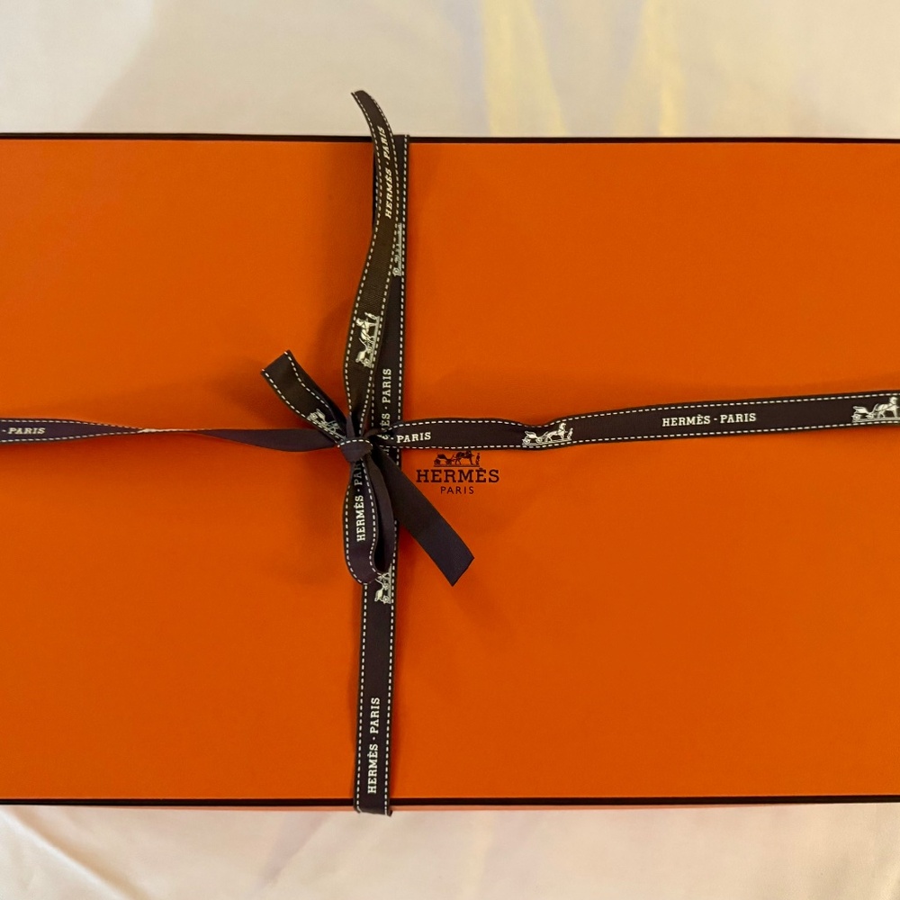 Empty Hermes Orange Rectangular Box With Original… - image 2